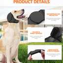 JOHNBOLIN Dog Ear Muffs & No Shake Ear Wrap for Hematoma, Bathing, Drying, Swim& Noise Anxiety Relief- Elastic Waterproof Ear Protector with Calming Hoodie Design for Grooming/Head Ear Cover (Grey, M)