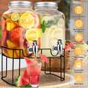 1 Gallon Glass Drink Dispensers For PartiesLemonade Beverage Dispenser With Stand And Spigot For BBQ, Picnic, Party,Laundry Detergent Dispenser