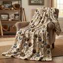 Horaldaily Baseball Flannel Blanket Throw, Brown Baseball Sport Soft Fuzzy Plush Cozy Fleece Blankets for Couch Sofa Bed Lounging, Ideal Gifts for Kids Teenagers Adults Self, 40x50