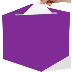 6 x Purple and Gold Graduation Card Box for Class of 2026, Congrats Grad Card Box for Graduation Party Supplies Party Favors