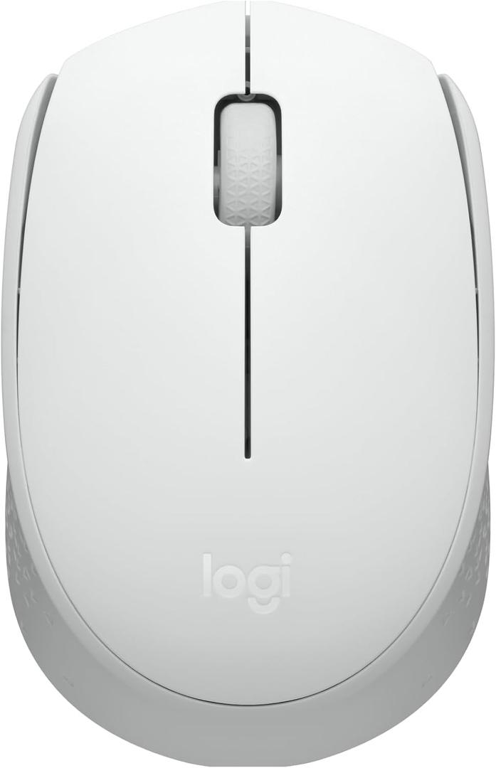 Logitech M170 Wireless Mouse for PC, Mac, Laptop, 2.4 GHz with USB Mini Receiver, Optical Tracking, 12-Months Battery Life, Ambidextrous - Off White