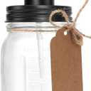 Premium Quality Mason Jar Soap Dispenser - Black 16 Ounce - Made from Rust Proof Stainless Steel  Dish and Hand Soap Dispenser  Ideal for Kitchen Dish Soap, Bathroom Soap