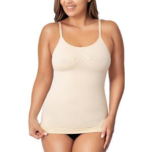 SHAPERMINT Womens Tops - Scoop Neck Cami Body Shaper for Women, Shapewear Tummy Control, Camisole Tank Tops for Women (Large, 1 Pack, Nude)