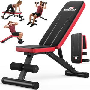 NICEPEOPLE Adjustable Weight Bench for Home Gym, 660LBS Capacity Workout Bench with 8 Backrests for Chest Shoulders Arms, Compact and Foldable Strength Bench for Small Space Apartment Room (Black)