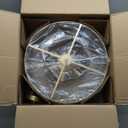 Gold Crystal Chandelier Modern 18" Round Semi Flush Mount Ceiling Light for Dining Living Room Bedroom & Foyer - Large Round Pendant Fixture