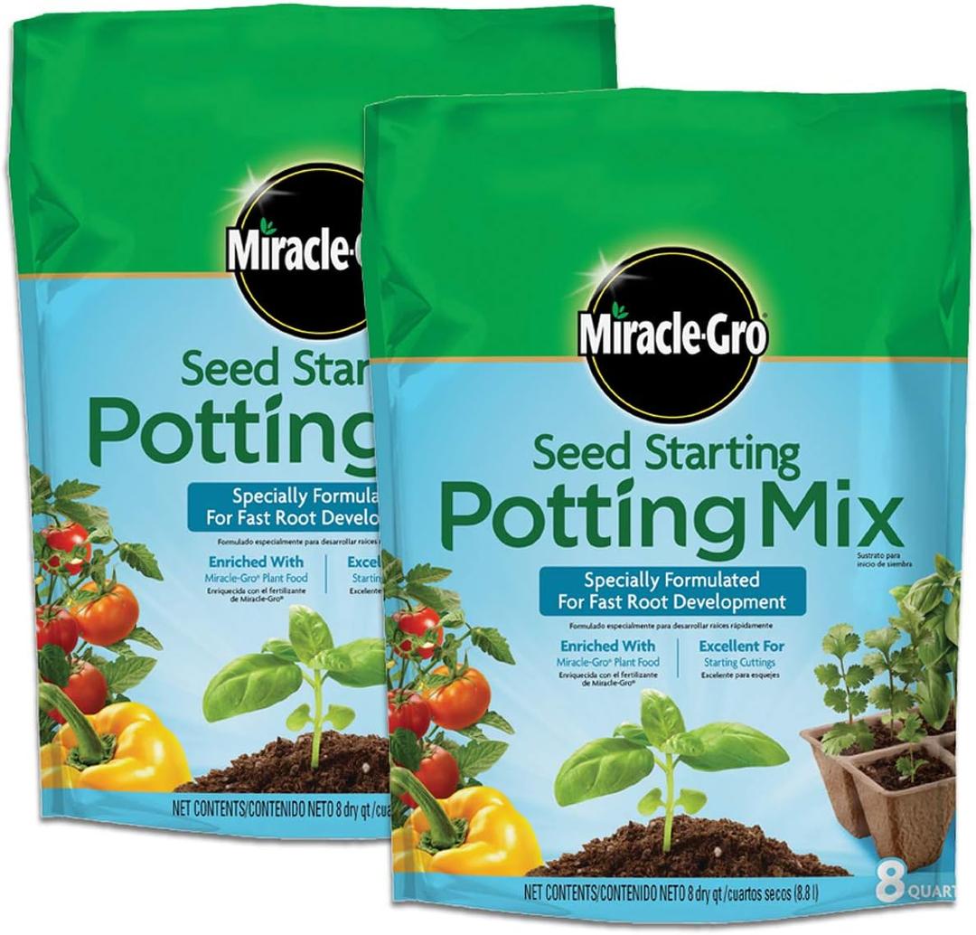 Miracle-Gro Seed Starting Potting Mix, 2-pack 8 qt., For Use in Containers