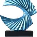 Modern Blue Ocean Wave Sculpture Abstract Resin Statues for Home Decor, Elegant Coffee Table Decor for Living Room, Unique Home Dcor Accents & Art Deco Decor for Office, Shelf, or Entryway