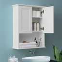 Bathroom Wall Cabinet Wooden Medicine Cabinet Buffering Hinge MDF Material Over Toilet Storage 23"x29" and Adjustable Shelves Cupboard Above Toilet with Large Space (White)