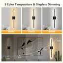 Battery Operated Wall Sconce with Remote, 27.5" LED Wall Lights - 3000K-6000K Adjustable Color & Brightness, Touch Control, Timer, Wall Decor for Bedroom,Living Room, Hallway (2 Pack)