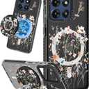 Lotadilo Cute Case for Moto G Stylus 5G 2025 for Women Girls - Funny Dried Flower Design Compatible with Magsafe Ring Holder Magnetic Stand Kickstand Fashion TPU Phone Covers Kawaii