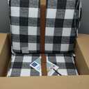 Klear Vu Porch Rocking Chair Cushion Set for Indoor and Outdoor Use, Assembled in The USA, Easy to Clean Stylish Seat and Back Pads with Fabric Ties, 20" x 17" x 2", Jurby Black/White