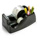 Officemate Recycled 2-In-1 Heavy Duty Tape Dispenser, 1" and 3" Cores, Black (96690)