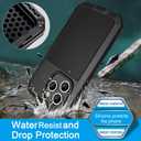Compatiable with iPhone 15 Case,360 Full Body Protective Cover Heavy Duty Shockproof Tough Armour Aluminum Alloy Metal Case with Silicone Built-in Screen Protector - Black