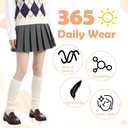 Ouligay Cream Leg Warmers for Women Soft Knit Leg Warmers 80s Ribbed Legwarmers Cute Ruffle Long Boot Socks for Yoga Party Dance Sports