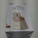 Knife Set,Astercook Kitchen Knife Set with Block 14-Piece Full Tang Stainless Steel Knives with Sharpener Dishwasher Safe and Anti-Slip Ergonomic Handle Elegant Cream White Utensils Set