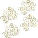 Kisangel Pumpkin Cart Candy Box 4Pcs Metal Wedding Party Favor Boxes Decorative Candy Display for Halloween Baby Shower Birthday Home Decor