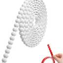 Leinuosen Flexible Molding Trim Peel and Stick for Walls 20ft Decorative Bead Pearl DIY Wall Trim for Bathroom Mirror Frame Border Backsplash Tile Ceiling Cabinet TV Wall Edge (White, 20ft /15 mm)