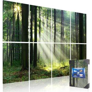 Art Acoustic Panels, Sound Proofing, Wall Decoration, Suitable for Nature-Inspired Room Soundproofing & Vibrant Aesthetics (Forest Summer), 48x32x0.4 Inch, 8 Pcs