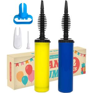 Balloon Pump, Effortless High-Volume Hand Pump for Yoga Balls, Dual-Action Balloon Inflator for Quick Inflation, Ergonomics Durable Air Pump with Tools for Party Decorations, Exercise Balls