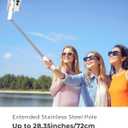 Selfie Stick for iPhone, Extended Portable Selfie Stick, Wireless Remote, Adujustable, Compact Phone Holder for Photograph, Video Recording, Streaming (White)