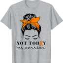 MS Warrior Messy Bun - Multiple Sclerosis Awareness Womens T-Shirt Medium
