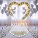 Coume 88 Pcs Marry Me Proposal Kit Wedding Proposal Decorations, White, 6.6 x 6.6 ft / 2 x 2 m