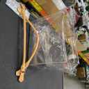 Plastic Bag, Leather Handles, Buttons and Rivets, Unknown