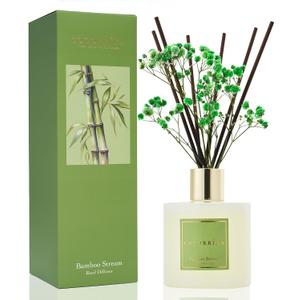 Cocorrna Reed Diffuser - Bamboo Stream Scented Diffuser with 8 Sticks Home Fragrance Reed Diffuser for Bathroom Shelf Decor