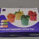 hahaland Baby Sensory Toys - 16 PCS My First Fruit Vegetable Color Sorting Play Food Crinkle, Rattle, Baby Toys 6-12 Months Montessori Toys for 1 Year Old Boy Girl Gifts 6 9 Month Old Toy One Year Old