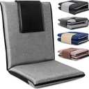 Floor Chair with Water Repellent Fabric 14-Position Adjustable Floor Chair with Back Support Portable Floor Seat for Adults Foldable Meditation Seat with Washable Cover (Dark Grey) (34.25 inches x 17.32 inches x 17.32 inches)