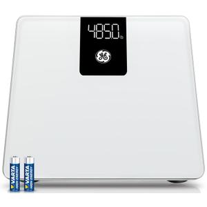 GE Bathroom Scale for Body Weight, Digital Weight Scales 500lb Heavy Duty Measuring Device for People Accurate BMI Weighing Machine with Bluetooth, White