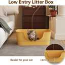 Extra Large Cat Litter Box for Big Cats - High Sides & Low Enter Design, 23.43x16.73x8.46 Inches Spacious Anti-Spill Pet ToiletYellow