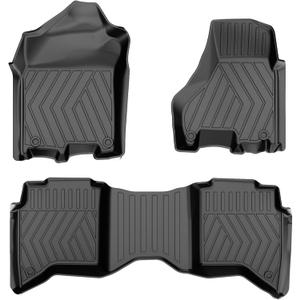 Floor Mats Fit for 2019-2025 Ram 2500/3500 Crew Cab (Only 1st Row Bucket or Bench Seats): AOMSAZTO All Weather TPE Waterproof Floor Liners Front & 2nd Row
