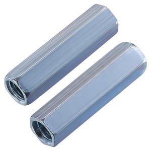 Wensilon(100 pcs) 3/8"-16 Coupling Nuts zinc, Extended Hexagon Plated Steel Rod Coupling Nuts