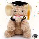Plush Graduation Elephant Stuffed Animal Toy with Cap & Certificate, Elephant Stuffed Plush Graduation Gifts for Boys & Girls, 9.25 Inch