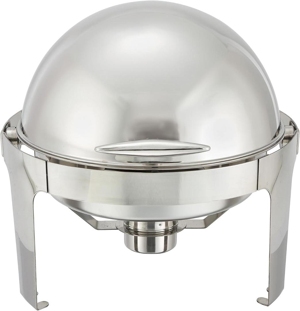 Winco Madison Stainless Steel Chafer with Roll Top, 6 Quart