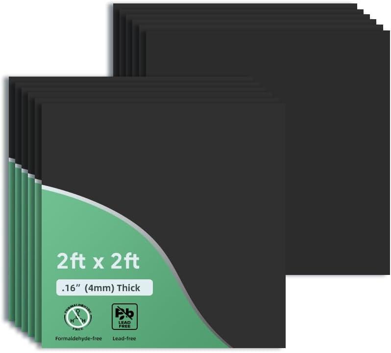 Smooth Black Drop Ceiling Tile 2ft x 2ft, PVC Ceiling Panel Waterproof, Washable and Fire-Rated - High-Grade PVC to Prevent Breakage-Package of 12 Tiles