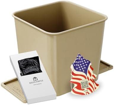 HAUSSIMPLE Car Trash Can Leakproof Compact Garbage Bin w/Stability Flap, Anti-Slip Base, Portable Trash Holder for Cars, Trucks, SUVs, Minivans, Auto Organizer with Trash Bags (Mocha, Small)