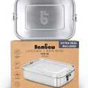 Bambaw Stainless Steel Lunch Box for Adults 47 oz, Metal Bento Box with Adjustable Compartment, Metal Lunch Container, Leakproof Stainless Steel Sandwich Container