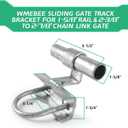 6 Pcs Sliding Gate Track, Sliding Gate Hardware Kit for 2-3/8" Rail & 2-3/8" to 2-7/8" Chain Link, Galvanized Steel Coating Chain Link Fence Rolling Gate Universal Gate Track Bracket Wall Mount
