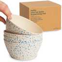 Nook Theory 4 Pack Bamboo Bowls - 22 Oz Reusable Toddler and Kids Bowl, Dishwasher Safe - Not Microwavable Bamboo Dishes (Terrablue)