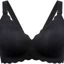 Momcozy Nursing Bras for Breastfeeding, Seamless Pregnancy Maternity Bra Wireless Classic Jelly Strip Support Nursing Bra L