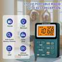 Portable Radio AM FM, Rechargeable Pocket Speaker with Best Reception Digital Tuning, MP3, Stereo Earphone, Large LCD Screen, TF Card Socket, Transistor Radio for Jogging/Gym/Camping…