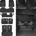 All Weather Floor Mats Fit for 2017-2023 GMC Acadia 7 Seats with 2nd Row Bench Seat Floor Mats & Trunk Mat & 2nd Backrest Mats & 3rd Row Backrest Mats for GMC Acadia Accessories Floor Liner