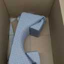 AOSSA Surgery Pillow for Sleeping Upright, Head & Neck Support Positioner for Post Eye, Facial, or Dental Surgery, Recovery Pillow for Back Sleep Training and Face Stability (Pale Blue)