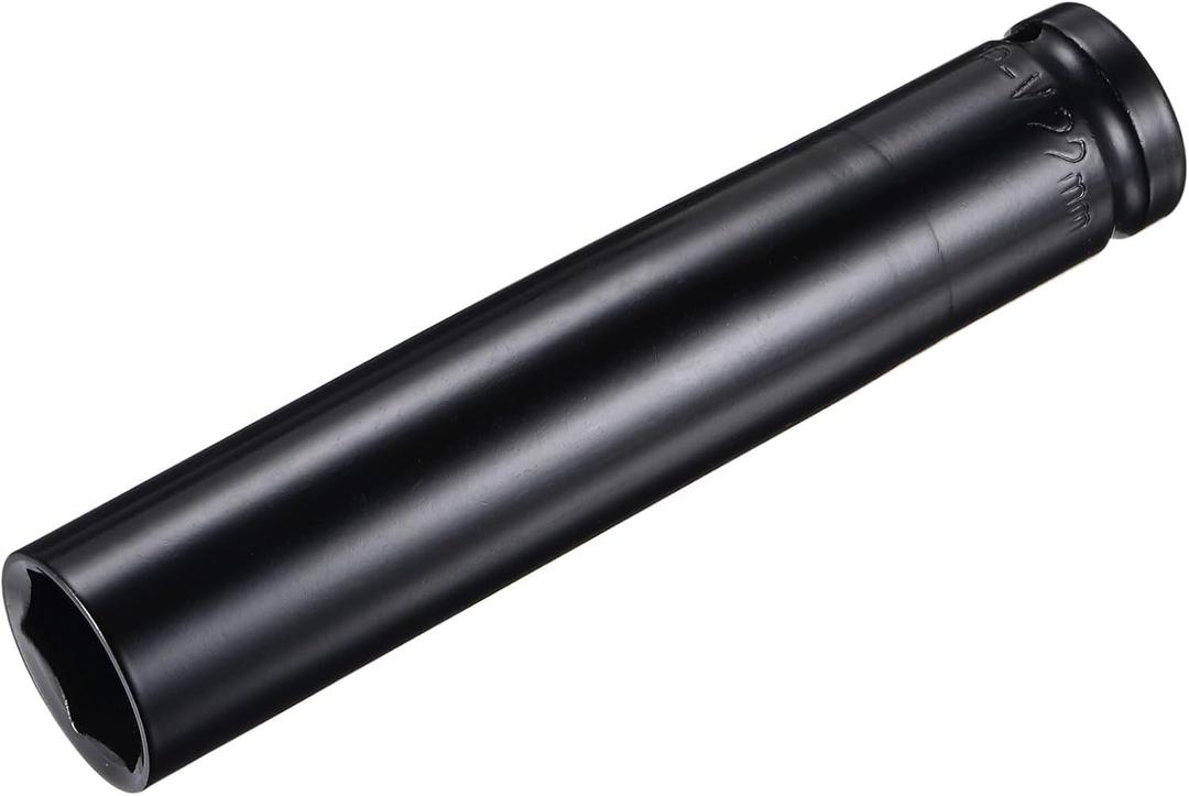 uxcell 1/2" Drive by 22mm Deep Impact Socket, Heat-Treated CR-V Steel 6" Length, 6-Point Metric Sizes
