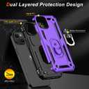 IKAZZ for iPhone 15 Plus Case 6.7 Inch with Screen Protector,Military Grade Shockproof Heavy Duty Protective Phone Cover Pass 16ft Drop Test with Magnetic Kickstand Car Holder,Purple