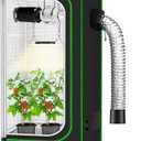 MELONFARM 2x2 Grow Tent, 24"x24"x55'' High Reflective 600D Diamond Mylar Canvas with Observation Window and Floor Tray for Hydroponic Indoor Plant Growing