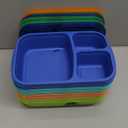 8 Pack Bento Lunch Box Set 3 Compartment Wheat Straw Meal Prep Food Storage Containers Plastic, Microwave and Dishwasher Safe Jewel Brights