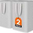 Lifewit 1 Pack Laundry Hamper Large Collapsible Laundry Baskets, Freestanding Waterproof Clothes Hamper with Easy Carry Handles in Laundry Room Bedroom Bathroom College Dorm for Adults, Grey, 1x 80L